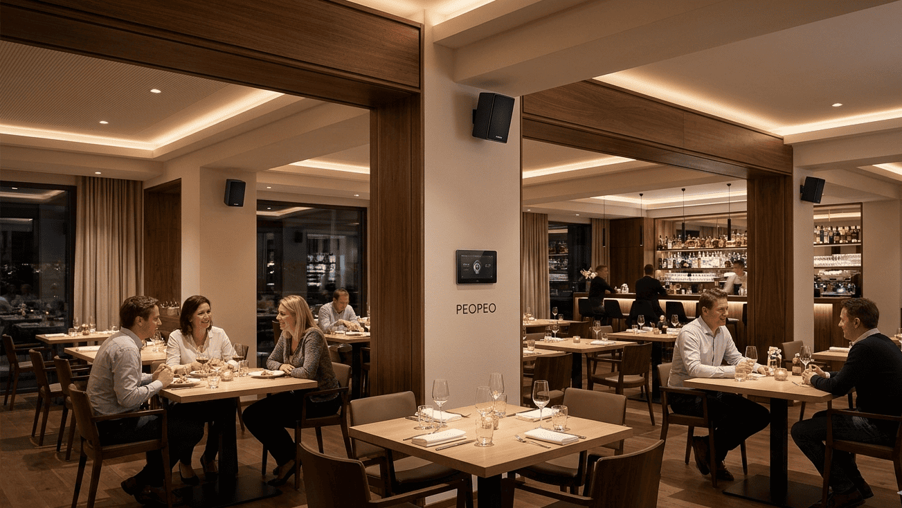 Système audio multi-zone pour restaurant et terrasse