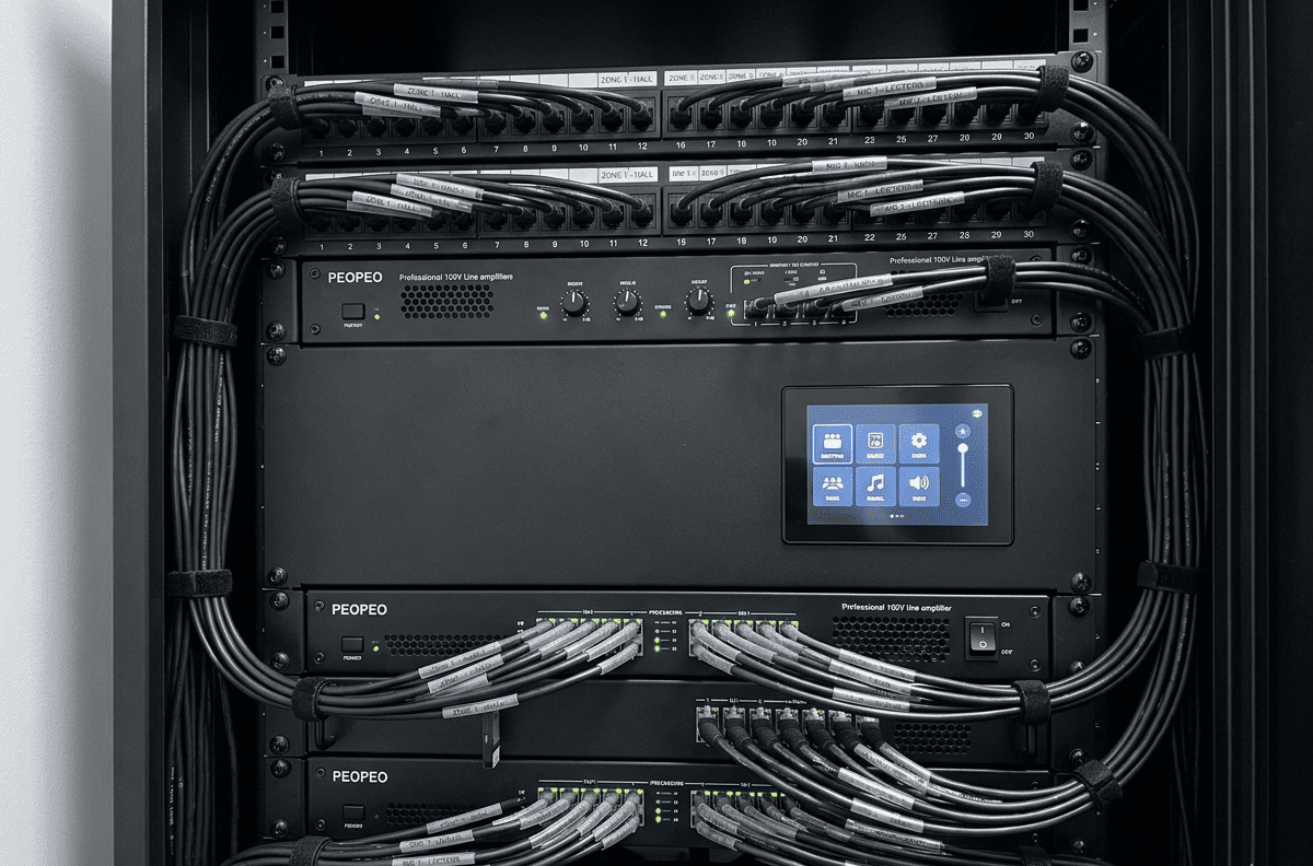 régie audio simple pour salle communale polyvalente