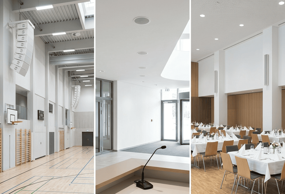 sonorisation espace public avec haut-parleurs professionnels